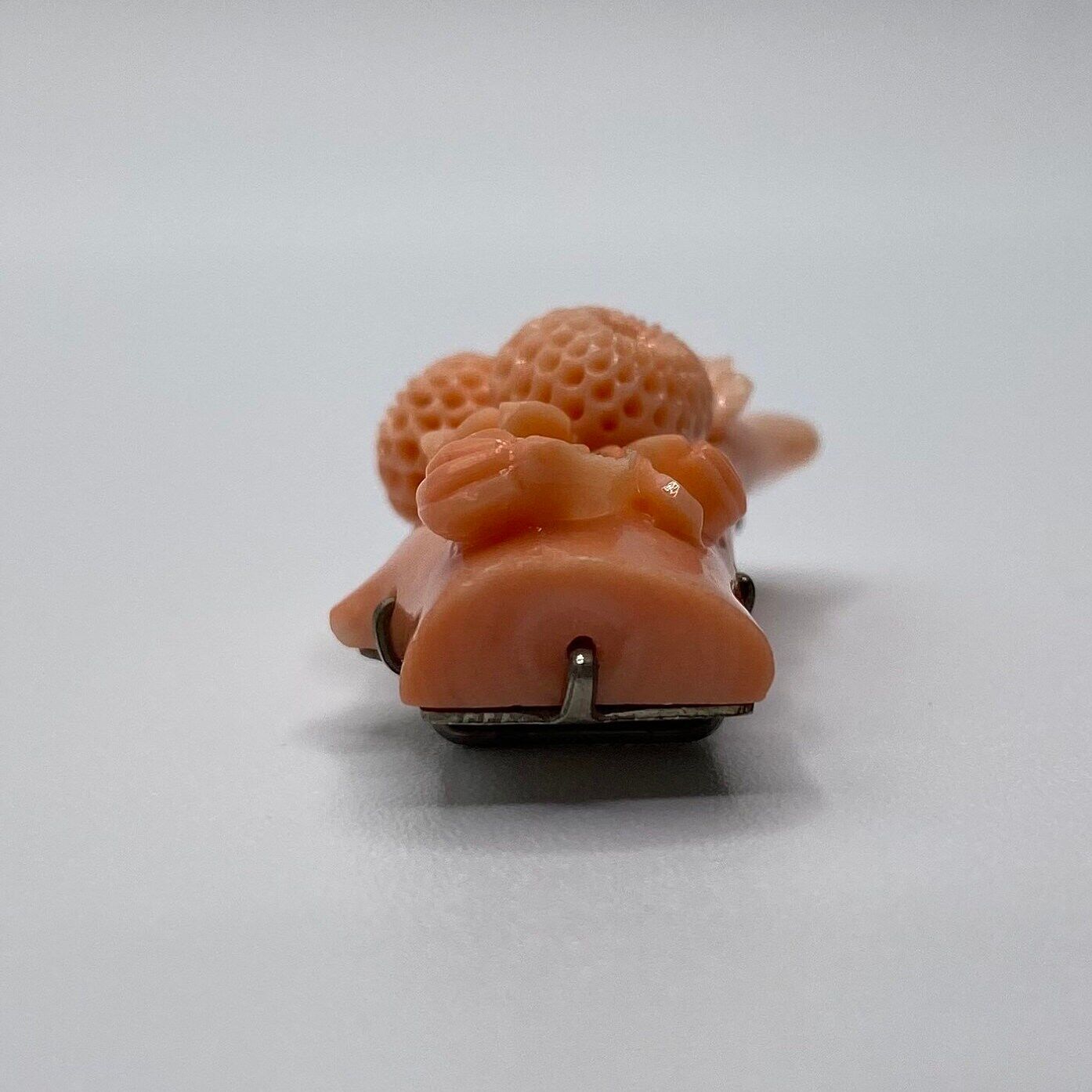 Vintage Intricately Carved Chrysanthemum Coral Japanese Obidome | Vintage Carved Natural Genuine Coral - Image 8