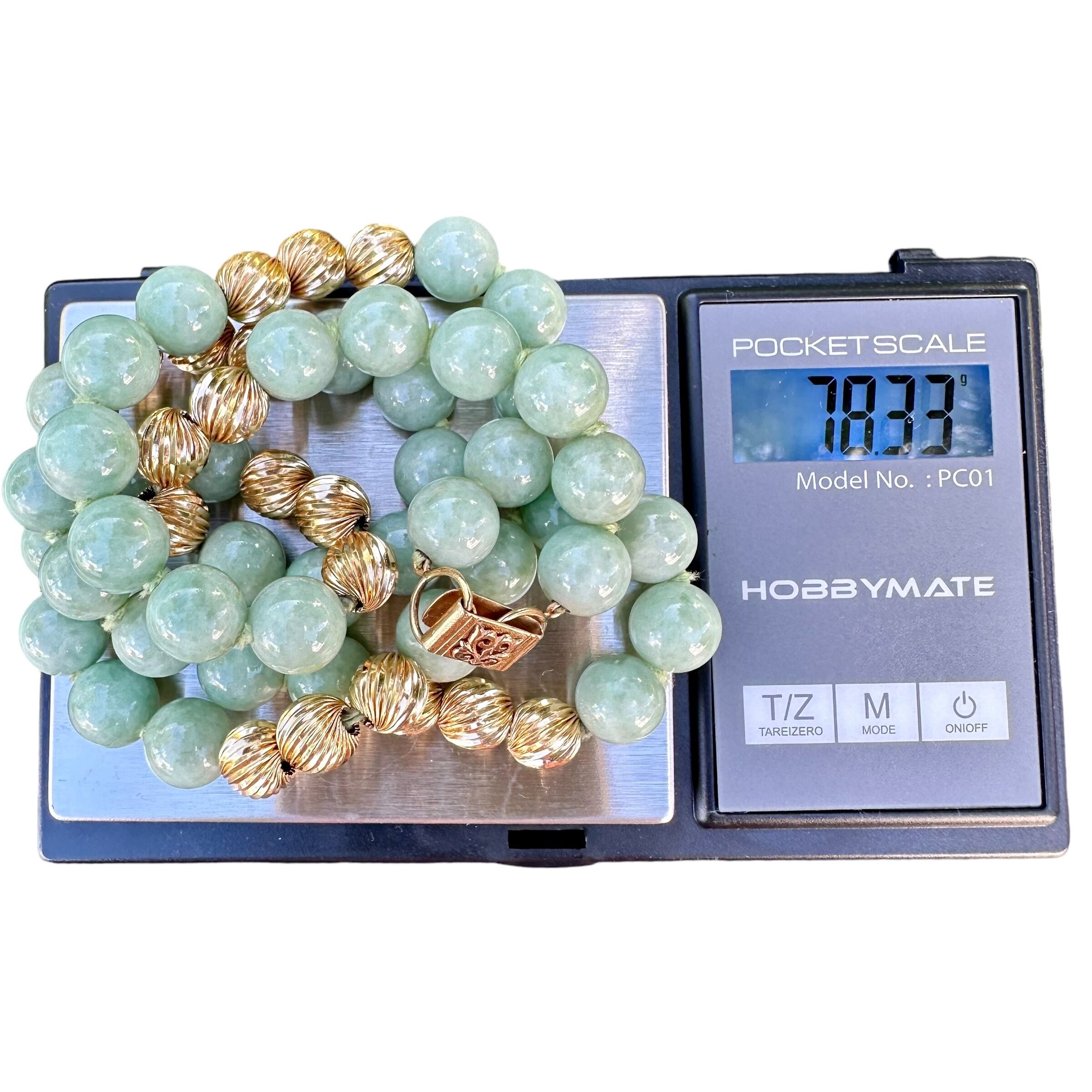 Ming's Grade A 14K Light Green Jade Necklace - Image 8