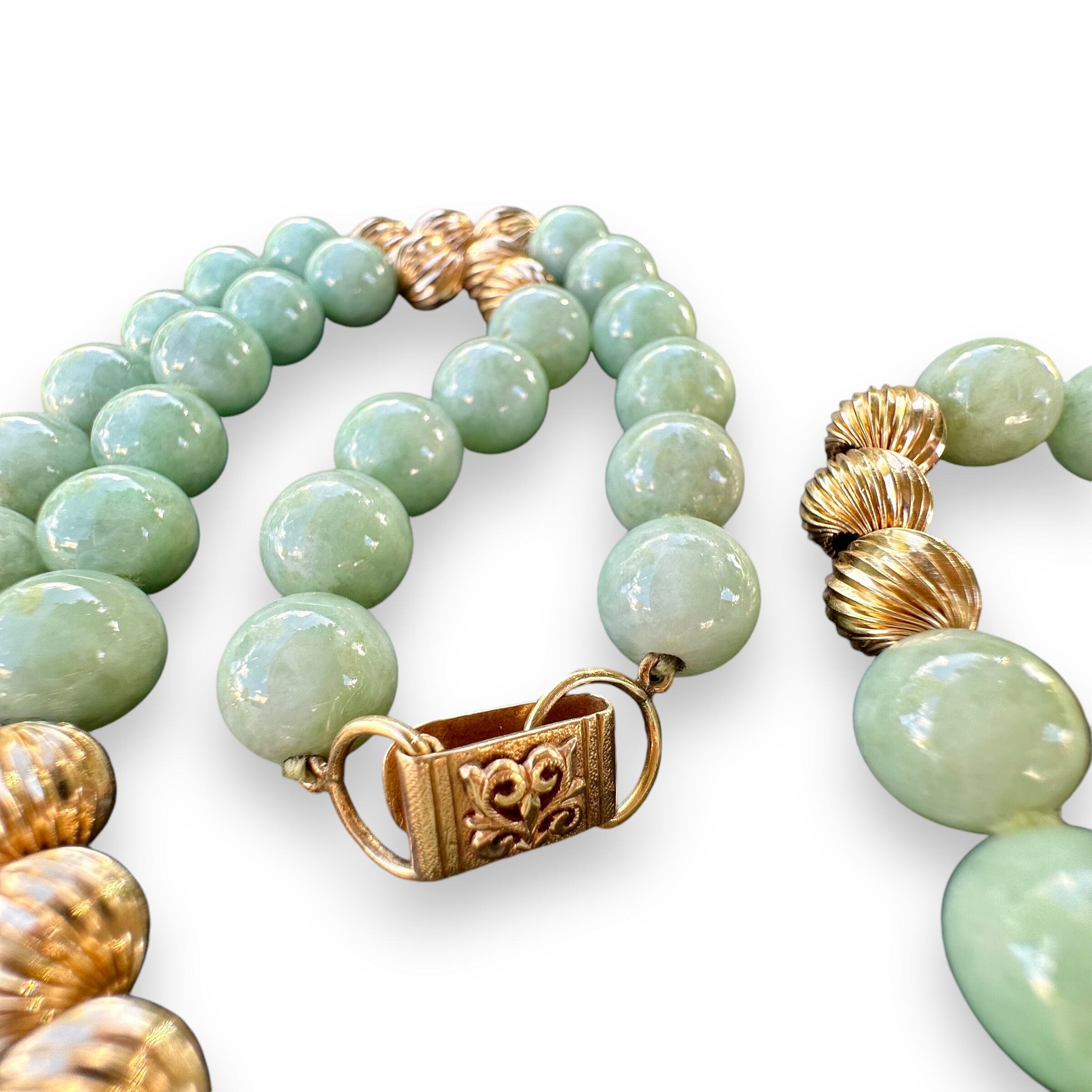 Ming's Grade A 14K Light Green Jade Necklace - Image 5