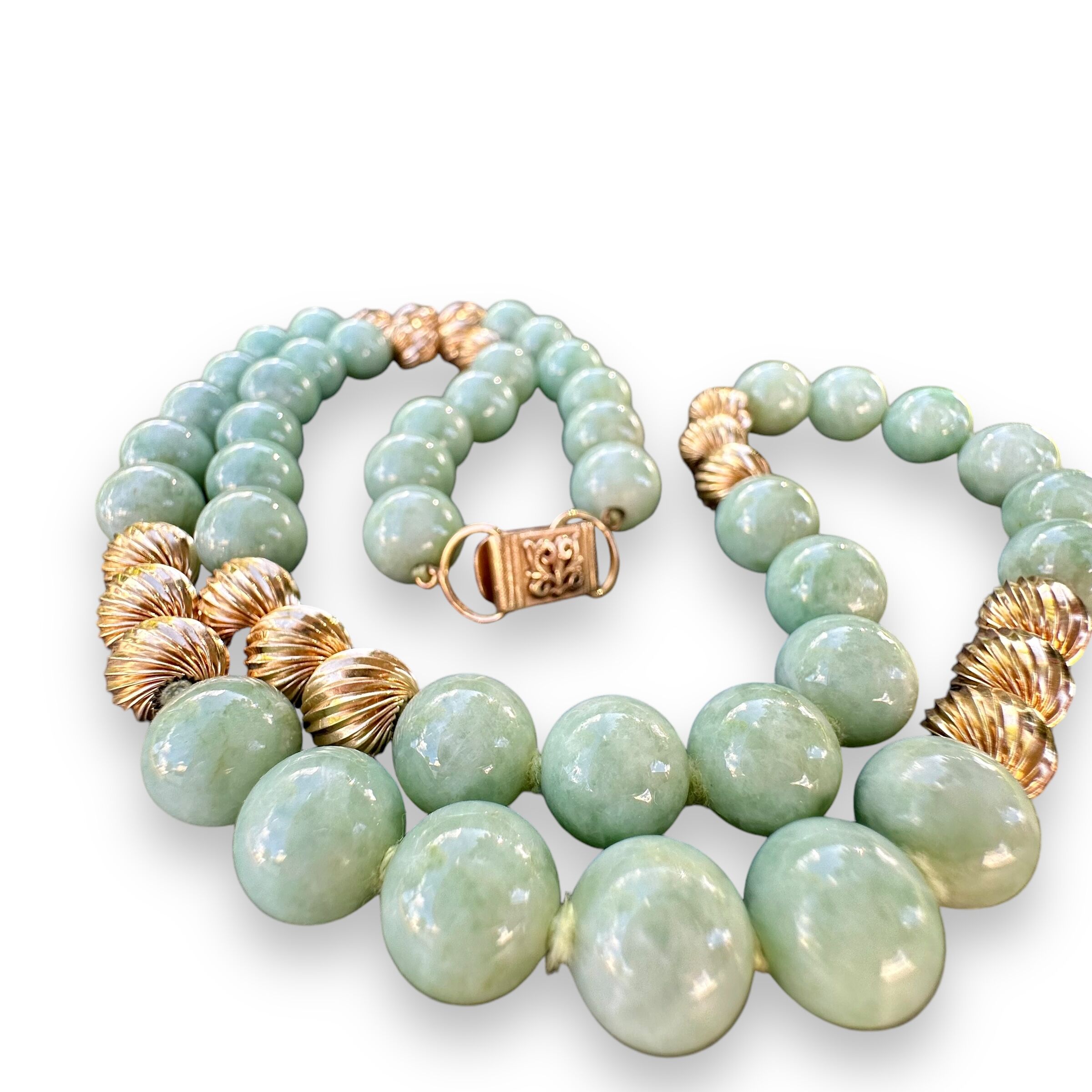 Ming's Grade A 14K Light Green Jade Necklace - Image 7