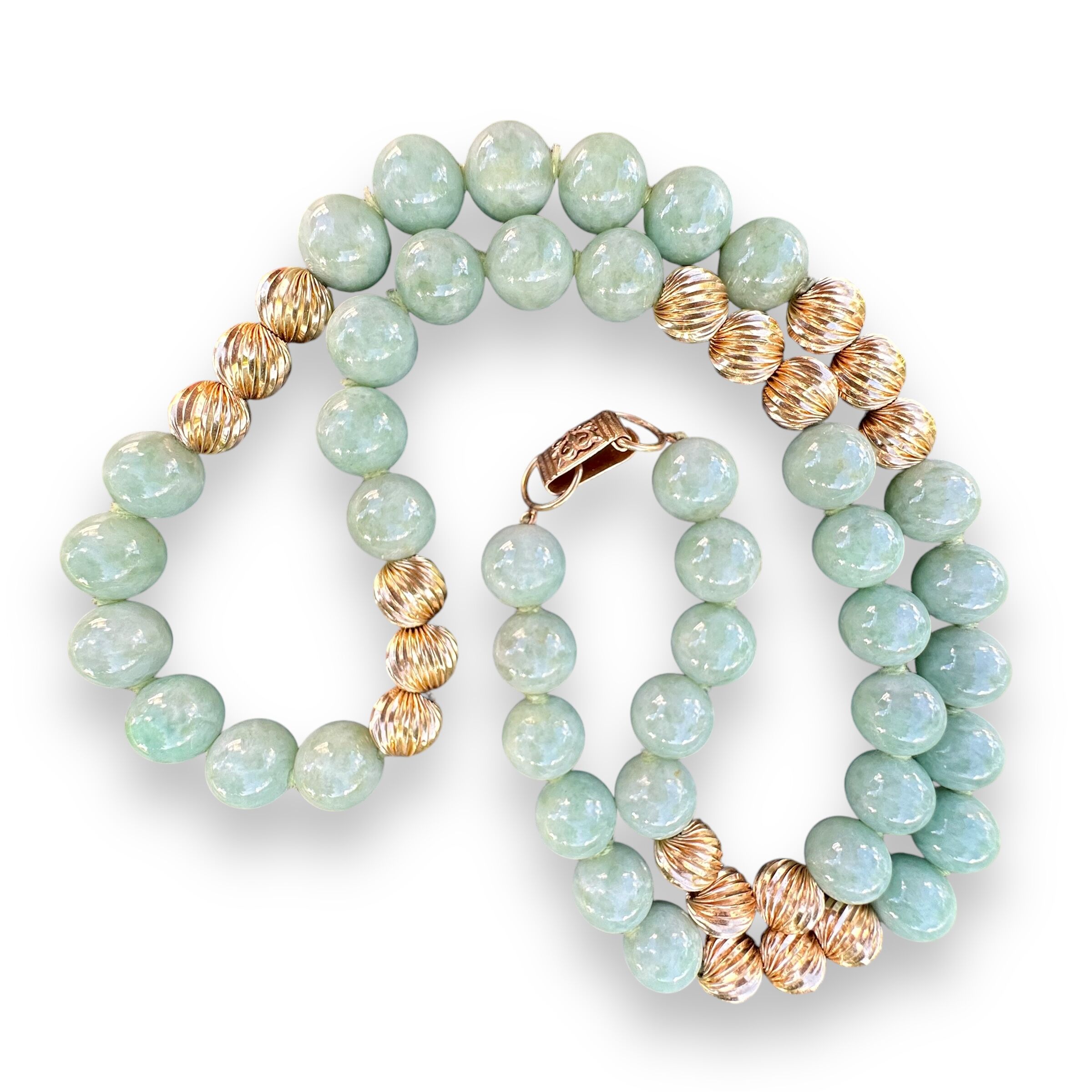 Ming's Grade A 14K Light Green Jade Necklace - Image 6