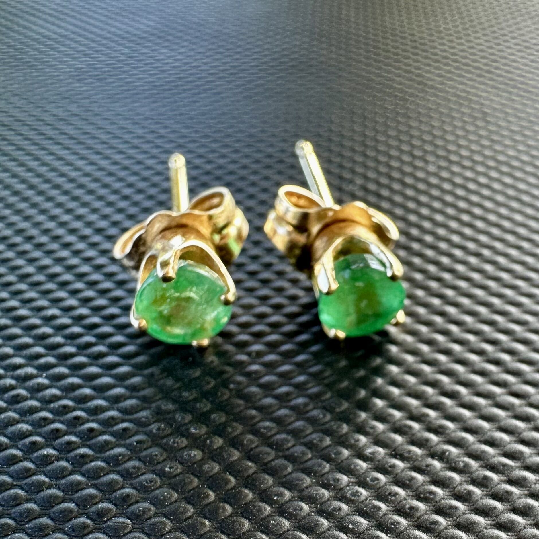 14k Emerald Stud Earrings