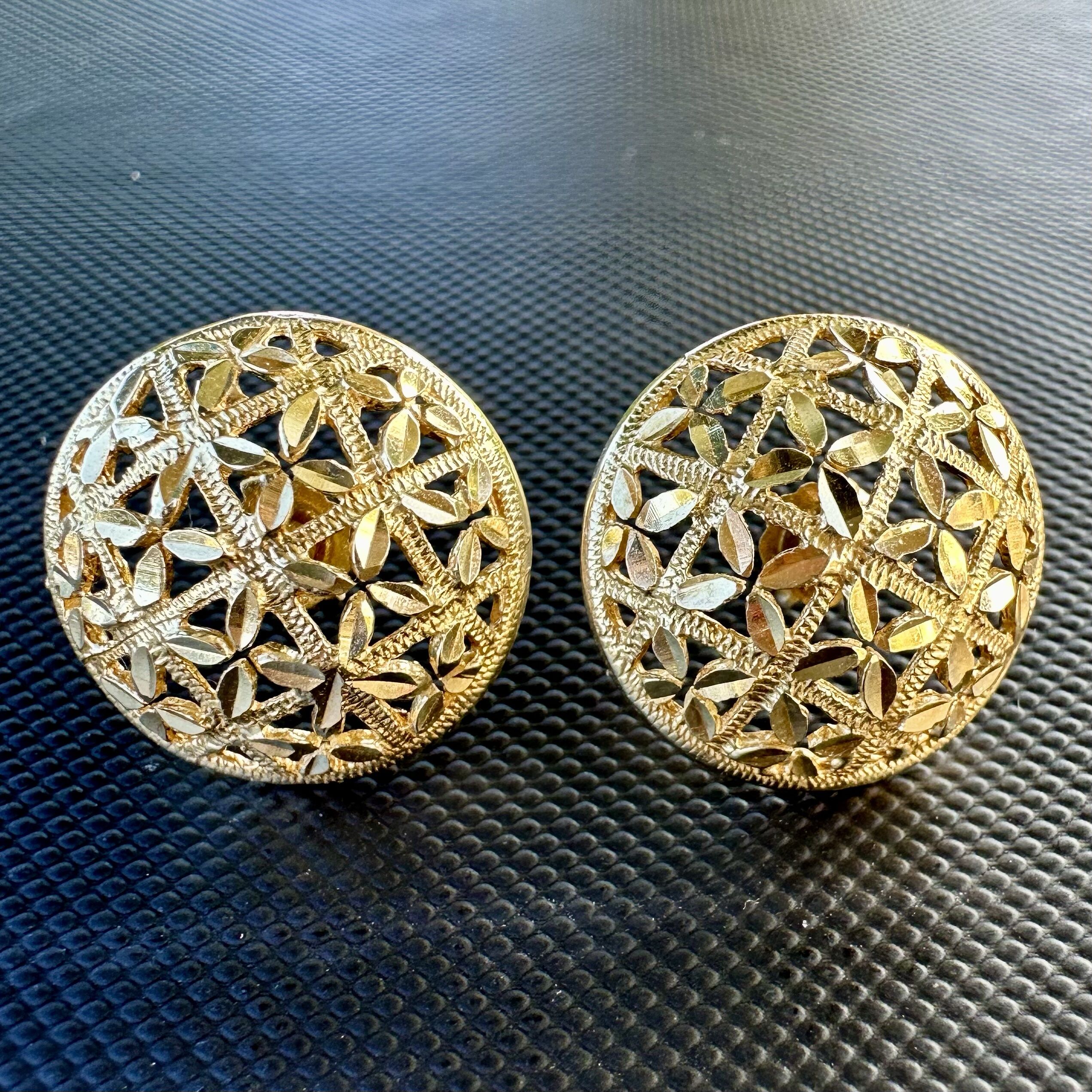 14K Yellow Gold Bright Cut Dome Shape Earrings | 4.27 Grams | Elegant Jewelry - Image 6