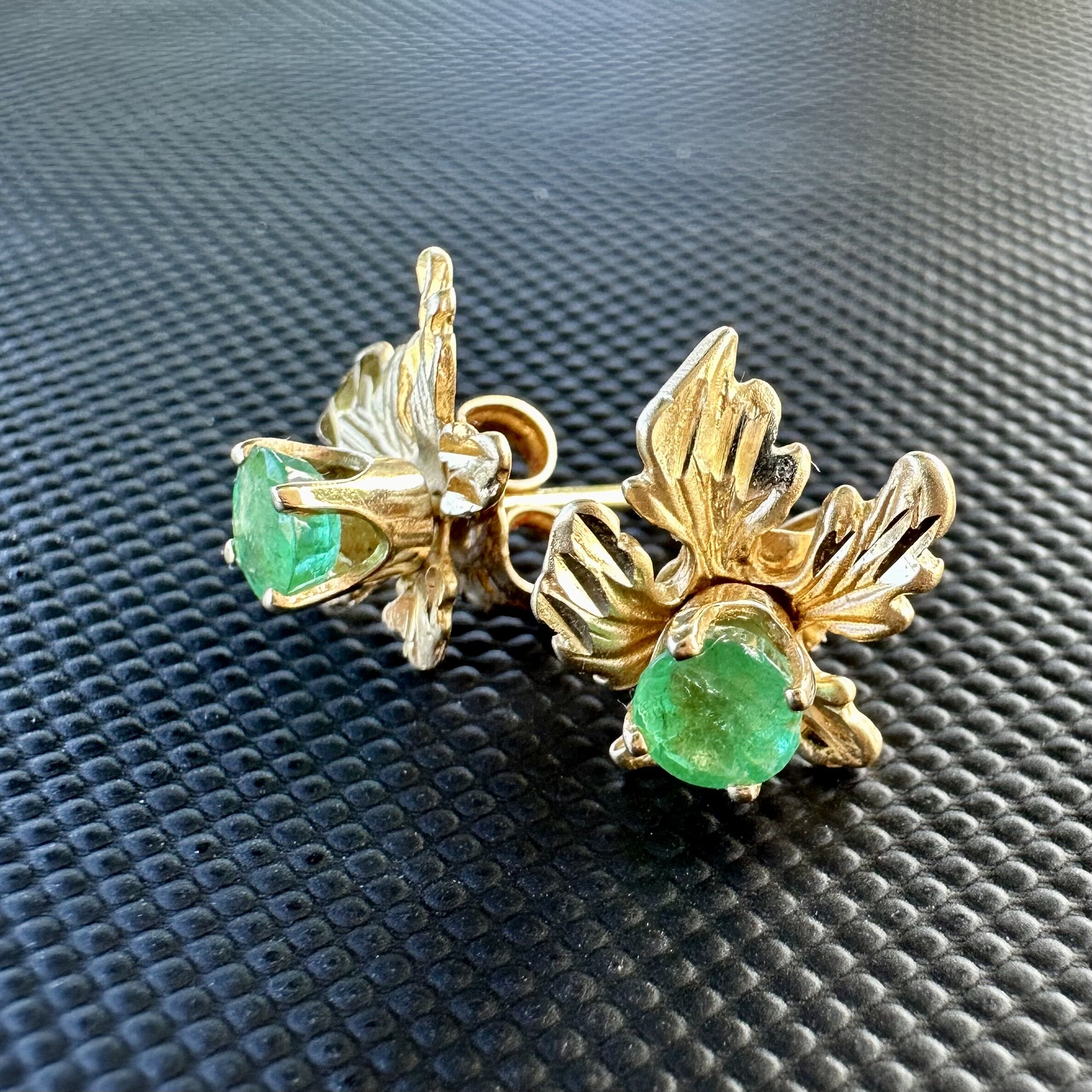 14k Emerald Stud Earrings - Image 13
