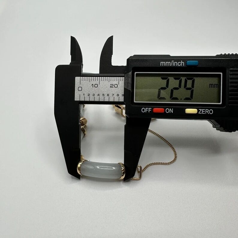 Ming Jewelry Hawaii 14k Gold Bracelet | White Jade Bracelet | Chain Linked Bracelet - Image 4